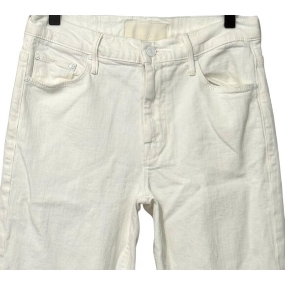 Mother The Weekender Jeans in Totally Innocent White Denim Flare Cotton Size 27 - Picture 2 of 10